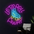 thumbnail image 3 of Handmadetneonsign Let's Roll Away Roller Skate Neon Sign, Rolling Skate Led Sign, Roller Skate Shoe, 3 of 5