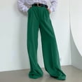 thumbnail image 5 of Awxnjux Palazzo Pants Women'S Wide Leg Drag Pants Straight Suit Pants High Waist Loose Casual Pants (Green,M), 5 of 9