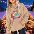 thumbnail image 4 of SGFCWSX Girls Oversized Heart Print Hoodie, Kids Soft Pullover Fahion with Pocket Sweatshirt for Daily Casual Wear Khaki Size 9-10 Years, 4 of 6