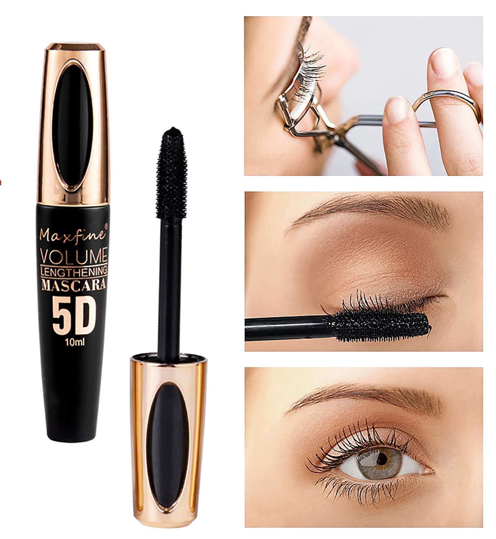 Beuking Blue Waterproof Mascara, 5D Silk Fiber photo 7