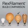 thumbnail image 5 of Wintergreen Lighting G95 FlexFilament LED Edison Bulb, 5W Vintage LED Globe Light Bulb, Antiqued Finish, 5 of 6