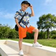 thumbnail image 5 of Dailycode Small Short Sleeve Button Down Shirts Abstract Blue Gold Marble Casual Shirt 3-10 Years, 5 of 9