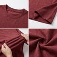 thumbnail image 5 of Domuza Mens Long Sleeve Crew Neck Tee Shirts Casual Cotton T-Shirts Tops Plain Tshirts for Men Trendy Work Shirt Top Deep Red XL, 5 of 7