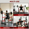 thumbnail image 3 of Soozier Adjustable Squat Rack, 660lbs Heavy Duty Bench Press Rack with Weight Plate Holders for Weight Lifting and Home Gym Strength Training, Red, 3 of 9