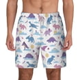 thumbnail image 2 of Picia Dinosaur pattern Mens Swim Trunks with Compression Liner Stretch Beach Shorts Quick Dry with Zipper Pockets No-Chafing Board Shorts-X-Large, 2 of 9