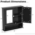 thumbnail image 2 of RONG-3 Bathroom Medicine Cabinet with Mirror, Wall Mounted Wooden Hanging Organizer with Doors and Shelves, Bathroom Wall Mirror Cabinet，Black, 2 of 10