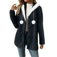 thumbnail image 6 of Winter Jackets For Women Sevevn Women's Winter Double-Sided Fleece Long-Sleeved Button Hooded Warm Jacket, 6 of 7