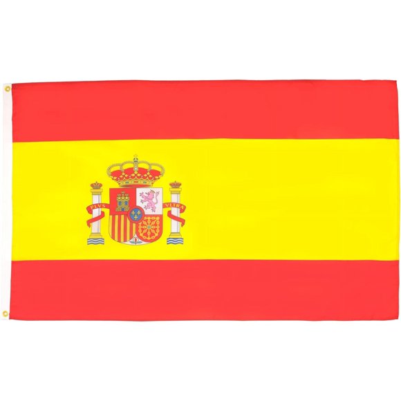 2024 Paris Olympics Spain Flag - 3x5 Ft - 100D Polyester Spanish Banner with Two Metal Grommets - Fade Resistant - Vivid Colors - 3' x 5' Feet - 150x90 Cm_Special Gift