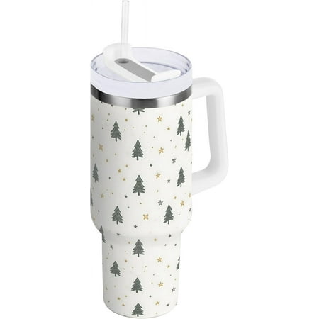 

Christmas Tree 40oz Tumbler – Stainless Steel Vacuum Insulated Travel Mug with Straw Car/Sport Cup