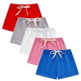thumbnail image 2 of HVOBTTY Summer Toddler Kids Straight Leg Bike Shorts 5PC Solid Color Cotton Loose Relaxed Daily Casual Breathable Bottoms, 5-Pack, 2 of 4