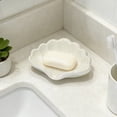 thumbnail image 5 of Shell Soap Dish with Self Draining Design, Beautiful Decorative Tray, Ceramic Soap Dish Holder for Bathroom Sink, 5 of 7