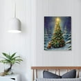 thumbnail image 3 of JEUXUS  Tree Canvas Print Snowy Forest Pine Trees Wall Art Paintings for Wall Rabbit Squirrel Festive Holiday Home Decor, 3 of 4