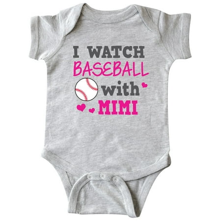 

Inktastic I Watch Baseball with My Mimi Gift Baby Boy or Baby Girl Bodysuit