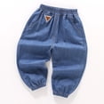 thumbnail image 2 of Atogsazn Children's Boy Jeans Kids Casual Elastic Waist Denim Pant Fashion Lightweight Clothes D-Dark Blue 4-6 Years on Clearance, 2 of 9
