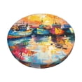 thumbnail image 1 of Disketp Colorful Fishing Boats Funda Redonda para Taburete, Funda de Cojín para Silla de Bar Suave y Elástica-12 inch, 1 of 7