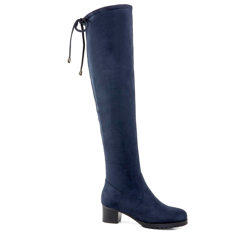 Ferwind Women s Ultra Tall Over the Knee Boots Suede Accent Female Adult Navy 7