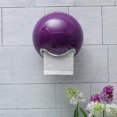 thumbnail image 1 of Bathroom Ball Shaped Face Emoji Wall Mounted Tissue Holder Toilet Roll Paper Box-purple, 1 of 1