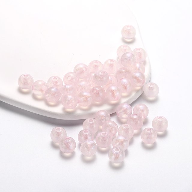 50pcs 8 10mm Acrílico Sirena Ji Cuentas Redondas Espacio Suelto Collar De Pulsera DIY