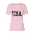 thumbnail image 4 of Levmjia Women's 4th of July T-Shirt Patriotic USA Flag Leopard Print Short Sleeve Crew Neck Casual Summer Top for Independence Day Holiday, 4 of 4