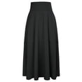 thumbnail image 3 of Falda larga plisada con cinturón dividido lateral de cintura alta para mujer Falda maxi con bolsillo sólida Sweethay FS8985-04, 3 of 6
