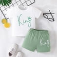 thumbnail image 2 of LAPAKIDS Toddler Baby Boy Outfits Clothes Tops T-Shirt + Letter Shorts Summer Clothes Set 9-12 Months, 2 of 7