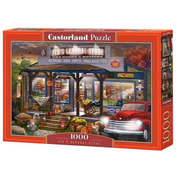 1000 Piece Jigsaw Puzzle, Jeb's General Store, Porch scene puzzle, painting puzzles, Adult Puzzle, Castorland C-104505-2
