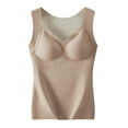 thumbnail image 4 of DuoJiaJ Womens Cotton Thermal Lined Underwear Tank Top Beige L, 4 of 5