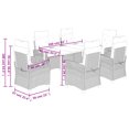 thumbnail image 4 of vidaXL 7 Piece Garden Dining Set with Cushions Black Poly Rattan, 4 of 5
