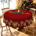 thumbnail image 5 of Duangreer Retro Christmas 60''Round Tablecloth, Golden Snowflake Print Washable Picnic Table Cover for Camping, Dining, Indoor and Outdoor, 5 of 6