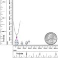 thumbnail image 2 of Gem Stone King 925 Sterling Silver White Moissanite and Pink Sapphire Pendant and Earrings Jewelry Set for Women | 4.46 Cttw | Gemstone Birthstone | Pear Shape 12X8MM and 7X5MM | with 18 inch Chain, 2 of 3