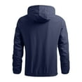 thumbnail image 3 of Quinlirra Mens Tops Coat Clearance Men's Casual Loose Fitting Long Sleeved Zippered Hooded Jacket, 3 of 4