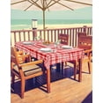 thumbnail image 2 of Outdoor Tablecloth with Umbrella Hole & Zipper, Red Checkered Rectangle Tablecloth 60x84 Inch, Watercolor Buffalo Plaid Red Patio Table Cover Waterproof Table Cloth for Picnic/Party, 2 of 6