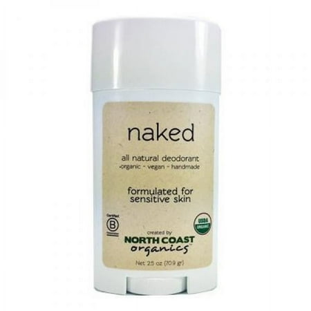 North Coast Organics All Natural Unscented Deodorant: Naked 2.5oz - Aluminum, Paraben, Sulfate, Cruelty, and GMO FREE