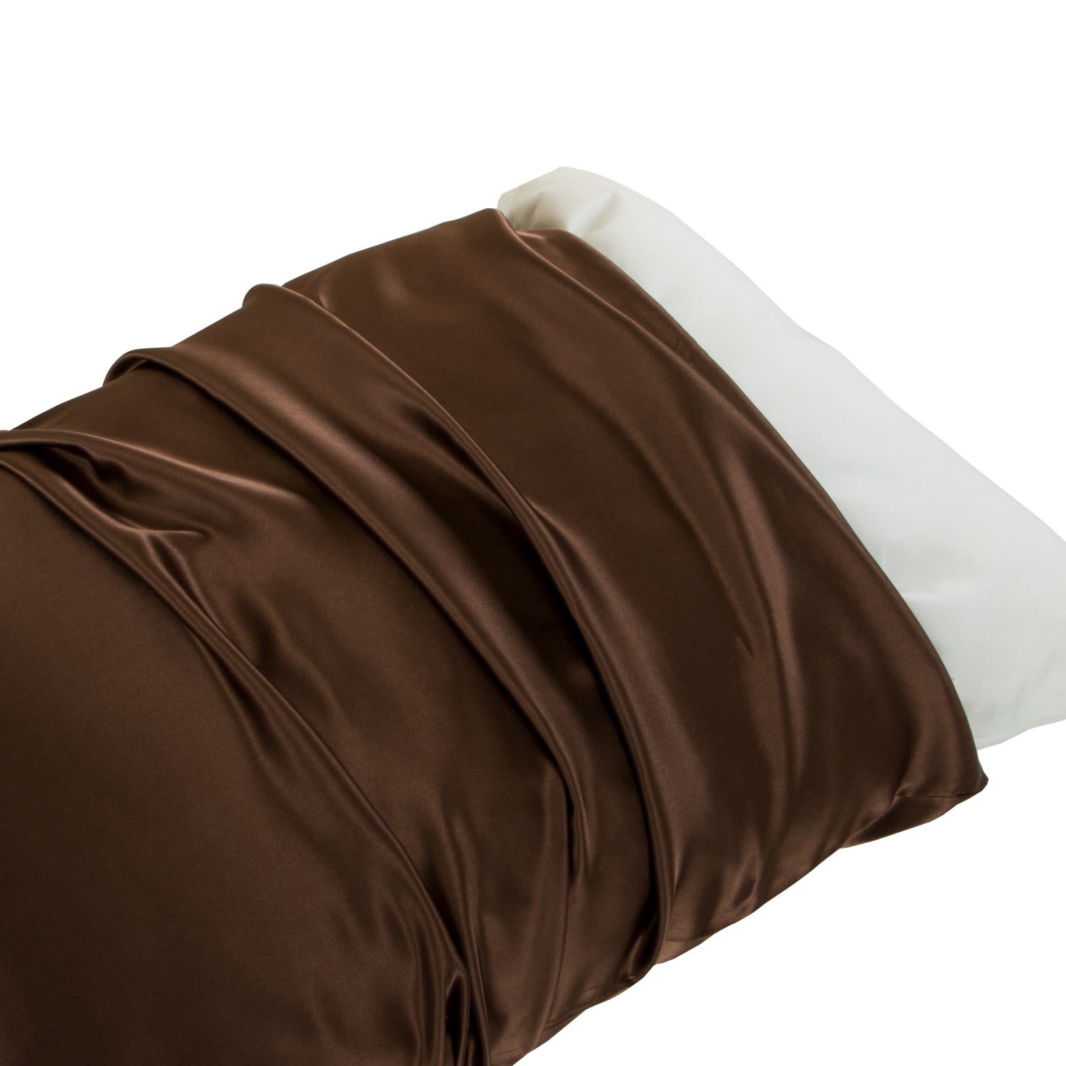 Lorviah 100% Mulberry Silk Pillowcase for Skin and Hair, Queen Size 20"x30", 1 Pack, Brown