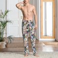 thumbnail image 5 of Vsdgher Colorful Flowers Print Mens Pajama Pants Sleep & Lounge Pants, PJ Bottoms With elastic waistb and Pockets, 5 of 5