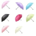 thumbnail image 7 of Women Sun Umbrella Cute Exquisite European Portable Waterproof Girls Ladies Triple Folding Umbrellas Sunscreen Purple, 7 of 7
