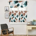 thumbnail image 5 of 3 Piece Kitchen Curtains Tiers and Valances Set, Thanksgiving Autumn Orange Tones Bohemian Floral Print Boho Rod Pocket Short Window Treatment Tiers Curtains Panel and Valance for Cafe Bathroom, 5 of 6