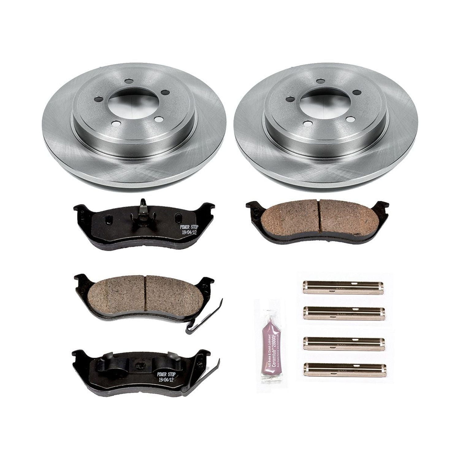 Power Stop Rear Stock Replacement Brake Pad and Rotor Kit KOE1929