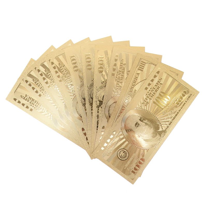 10pcs American President Donald Trump 100 US Dollar Gold color plated banknote 