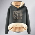 thumbnail image 3 of Women's Autumn/Winter Comfort Printed Lined Thick Thermal Hooded Sweatshirt Top Pocket Sleeve Zip Front Sweatshirt Full Zip Hoodies for Women Heavy Womens Sweatshirt Hoodie Pocket Jacket Tunic Women, 3 of 3