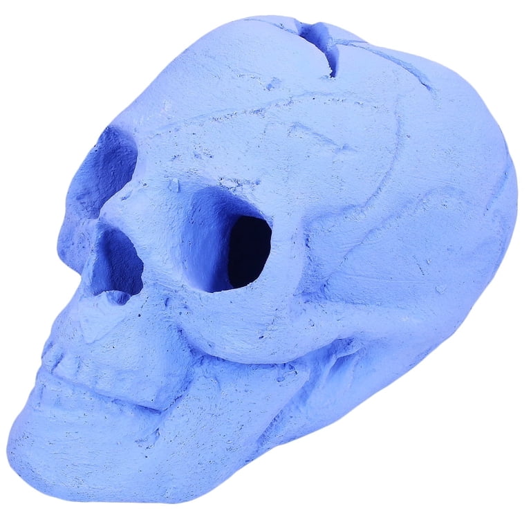 Barton Imitation Human Skull Gas Log, Blue — Indoor/Outdoor