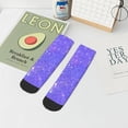 thumbnail image 7 of Pofeuu Purple Glitter Print 30cm Socks, Adult Running Hiking Socks for Youth and Adult, 7 of 7