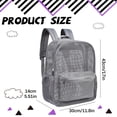 thumbnail image 3 of Grey Mesh Backpack, 17X11.8X5.51 inch Breathable Mesh Daypack, Lightweight Travel Storage Backpack, Mesh Bookbag with Zipper, Outdoor Casual Mesh Rucksack, Multi Pocket Commute Backpack, 3 of 5