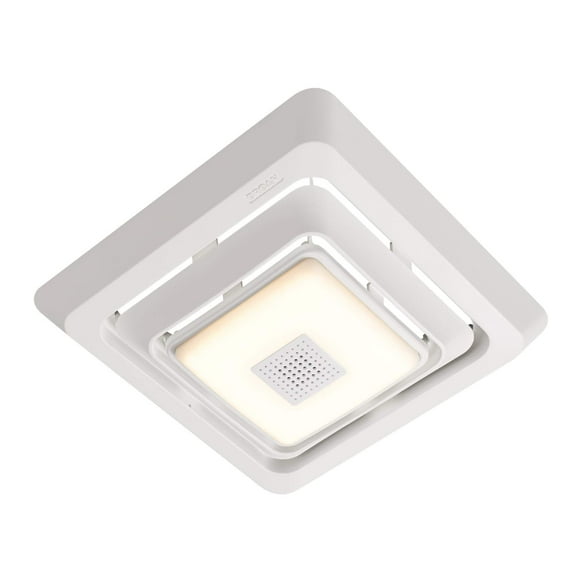 Broan-NuTone NuTone FG800SPKS Bluetooth Speaker Bathroom Exhaust Grille Cover with LED Light Bath Fan, White CA3