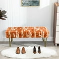 thumbnail image 3 of Home Soft Things Jacquard Faux Fur Ottoman - Burnt orange - 46"x16"x22", 3 of 8