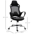 thumbnail image 3 of Vinsetto High Back Office Chair Mesh Desk Chair with Adjustable Backrest, Swivel Task Chair with Ergonomic Design Conference Office, Black, 3 of 10