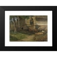 thumbnail image 2 of Guillaume Anne van der Brugghen 24x17 Black Modern Framed Museum Art Print Titled - Pigs in a Barnyard (1860 - 1891), 2 of 5