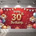 thumbnail image 3 of Gold Balloon 30th Birthday Banner Gift Box Display Colorful Balloons Red Background Birthday Celebration Background for 30th Birthday Party Adult Celebration Indoor Decoration, 3 of 9