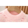thumbnail image 5 of Sweaters for Girls Kids Toddler Valentine's Day Heart Pattern Sweater Warm Cozy Knitted Top Thickened Pink 3 Years-4 Years, 5 of 7