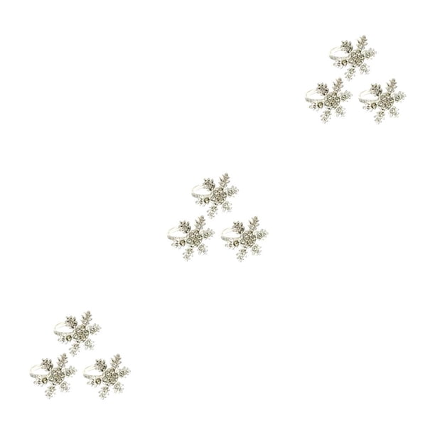 Inteprter Valentine Napkins Plates Snowflake Design Buckle Jewelry Napkin Metal Decorations Rhinestone Rings Clasps Table Banquets Type1 NO1